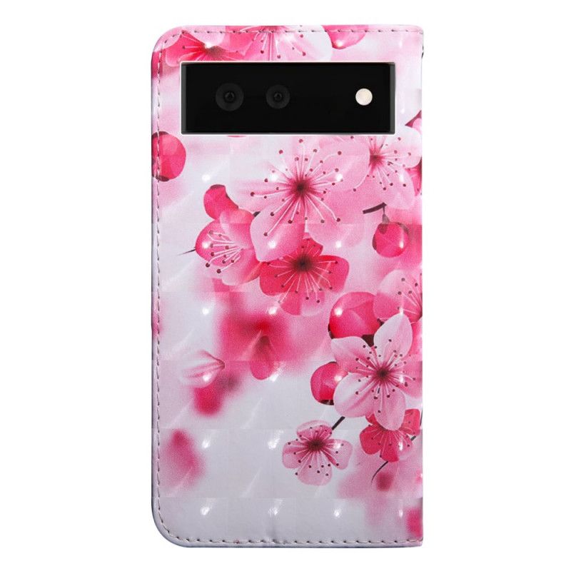 Folio Deksel Til Google Pixel 6 Rosa Blomster