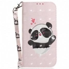 Folio Deksel Sony Xperia 10 Vi Panda Love Med Stropp Beskyttelse Deksel