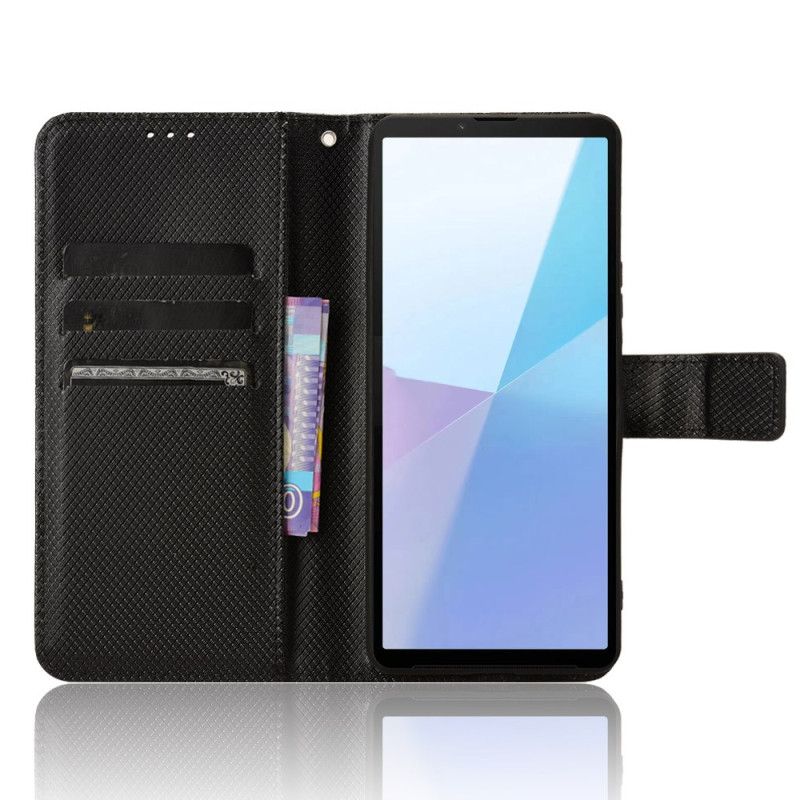 Lærdeksel Folio Deksel Sony Xperia 10 Vi Mobildeksel Strap Points