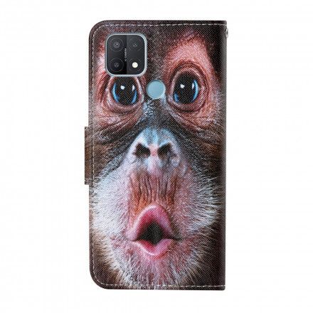 Folio Deksel Til Oppo A15 Med Kjede Thong Monkey