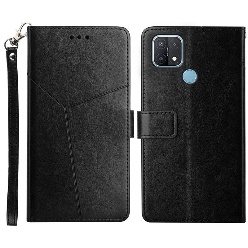 Folio Deksel Til Oppo A15 Y Design Geo Leather Style