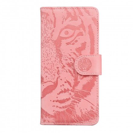 Folio Deksel Til Moto G9 Plus Tiger Face Print