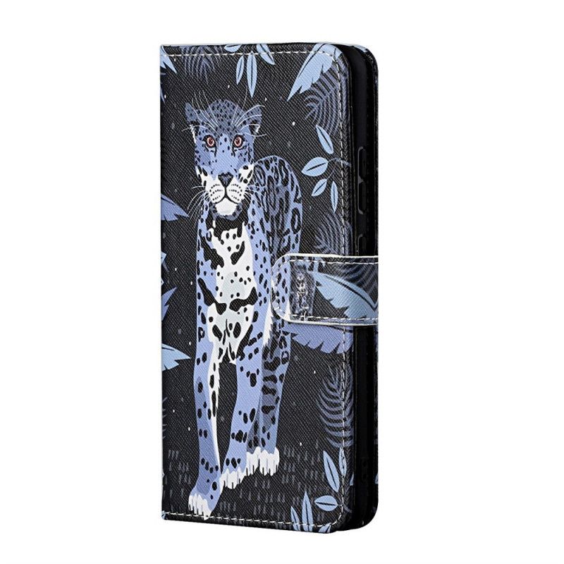 Folio Deksel Til Samsung Galaxy M23 5G Med Kjede Thong Leopard