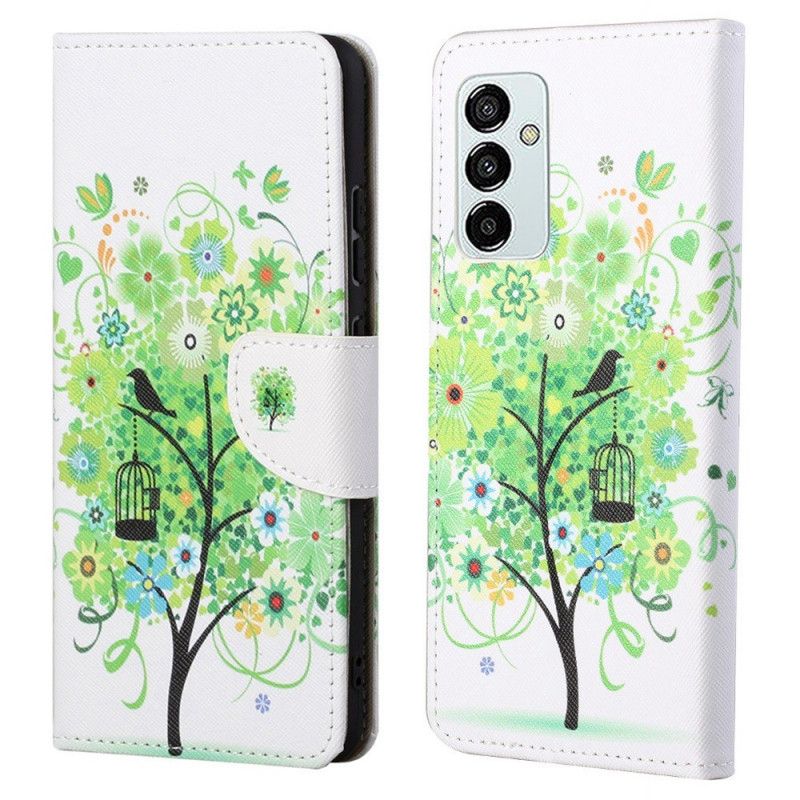 Folio Deksel Til Samsung Galaxy M23 5G Tre Med Grønne Blader