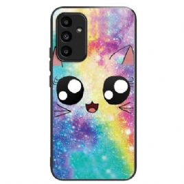 Deksel Samsung Galaxy A15 Mobildeksel Galaxy Cat Herdet Glass