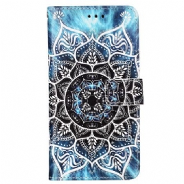 Folio Deksel Samsung Galaxy A15 Blomstermandala Med Stropp Beskyttelse Deksel