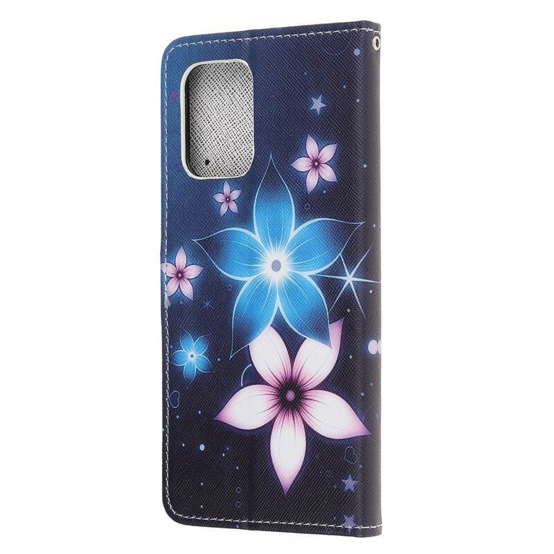 Lærdeksel Til Samsung Galaxy S10 Lite Med Kjede Lunar Strap Blomster