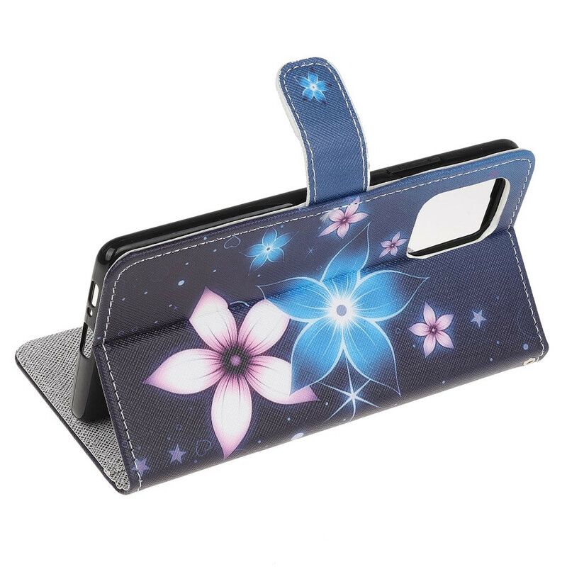 Lærdeksel Til Samsung Galaxy S10 Lite Med Kjede Lunar Strap Blomster