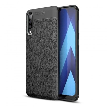 Deksel Til Samsung Galaxy A70 Dobbellinje Litchi-skinneffekt