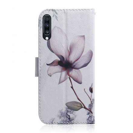 Folio Deksel Til Samsung Galaxy A70 Gammel Roseblomst