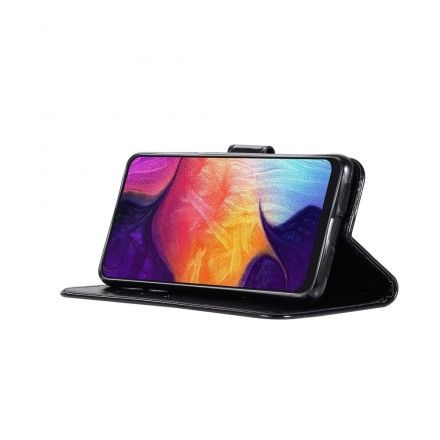 Folio Deksel Til Samsung Galaxy A70 Med Kjede Vintage Kunstskinnrem