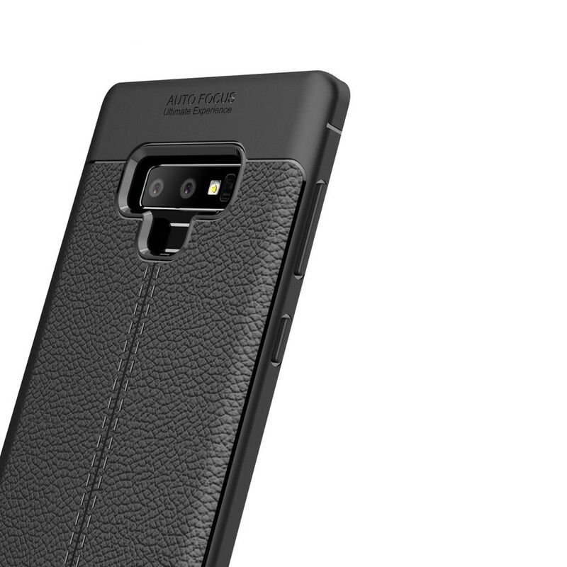 Deksel Til Samsung Galaxy Note 9 Dobbellinje Litchi-skinneffekt