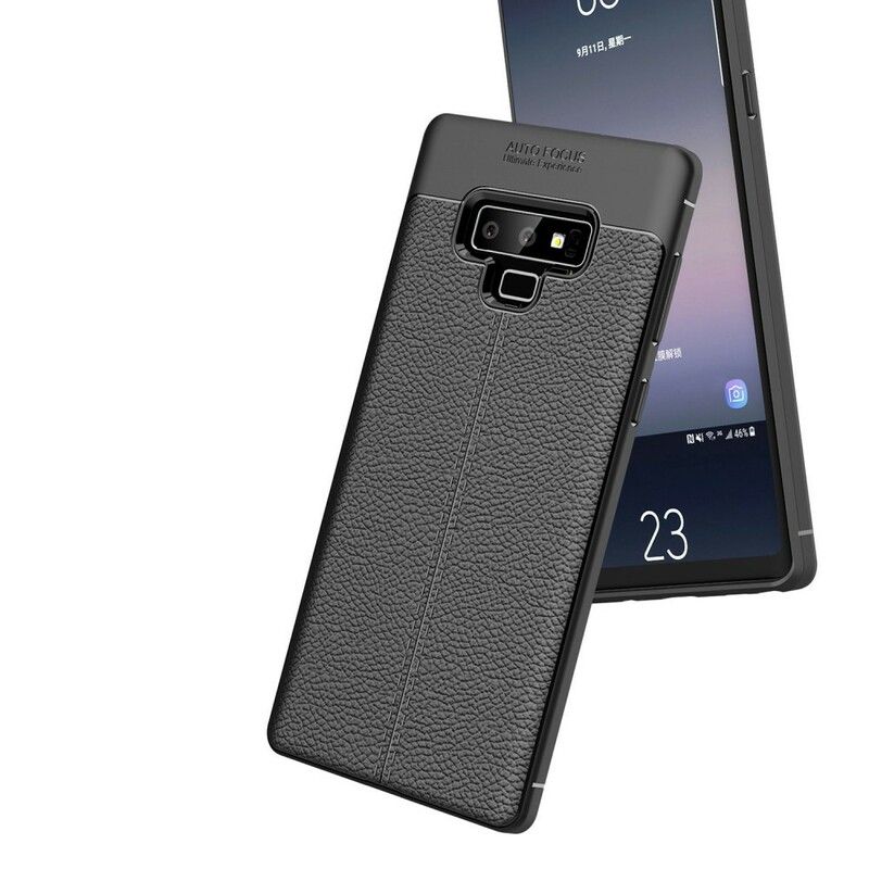 Deksel Til Samsung Galaxy Note 9 Dobbellinje Litchi-skinneffekt