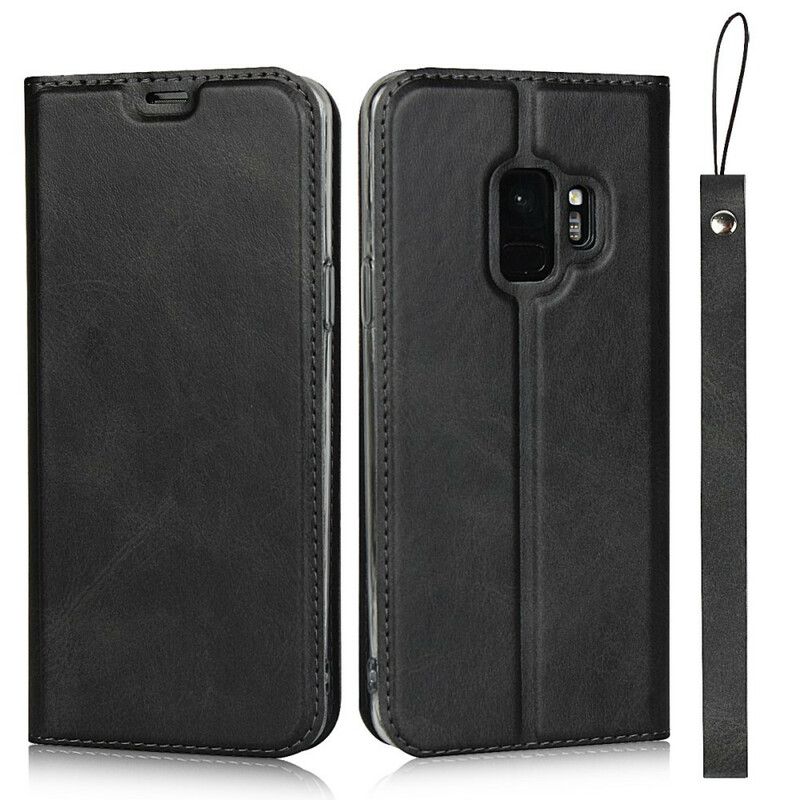 Beskyttelse Deksel Til Samsung Galaxy S9 Med Kjede Folio Deksel Faux Leather Class Med Stropp