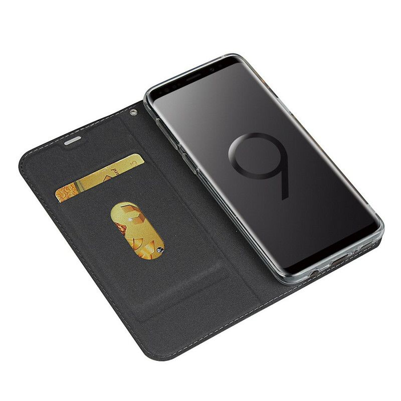 Beskyttelse Deksel Til Samsung Galaxy S9 Med Kjede Folio Deksel Faux Leather Class Med Stropp