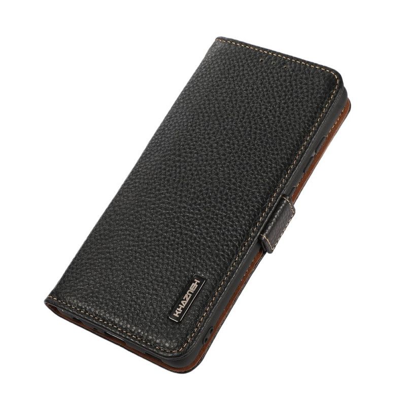 Folio Deksel Til Samsung Galaxy A03 Core Litchi Leather Khazneh Rfid