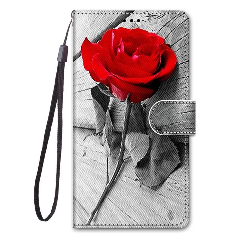 Folio Deksel Til Samsung Galaxy A03 Core Med Kjede Romantisk Strappy Rose