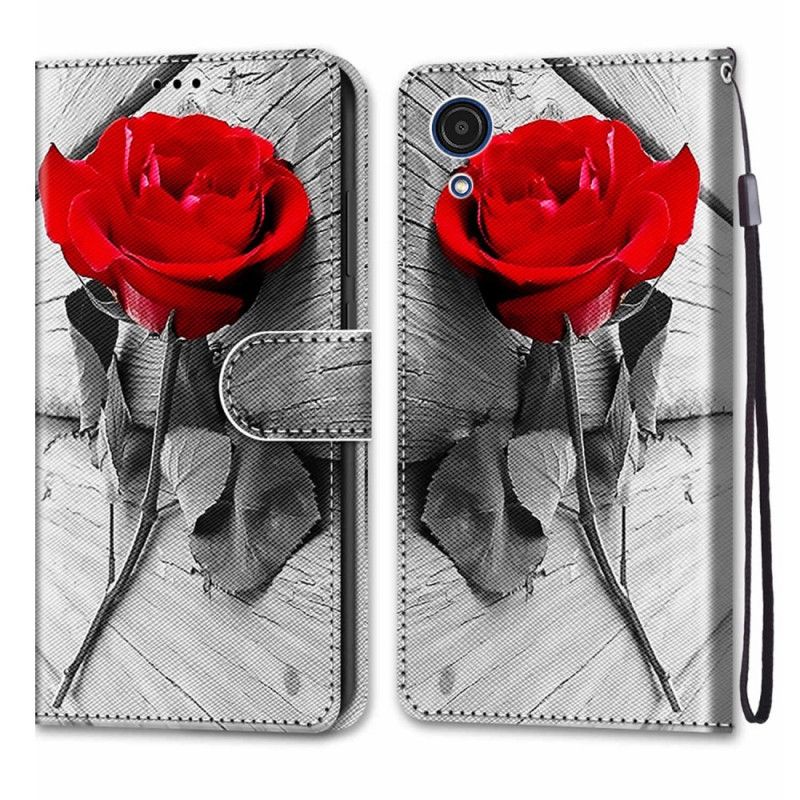 Folio Deksel Til Samsung Galaxy A03 Core Med Kjede Romantisk Strappy Rose