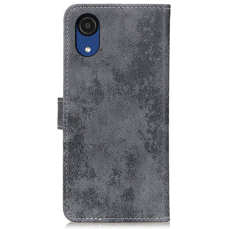 Folio Deksel Til Samsung Galaxy A03 Core Vintage Skinneffekt