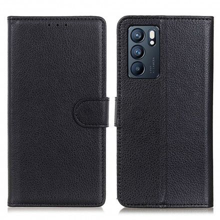 Folio Deksel Til Oppo Reno 6 5G Faux Leather Litchi