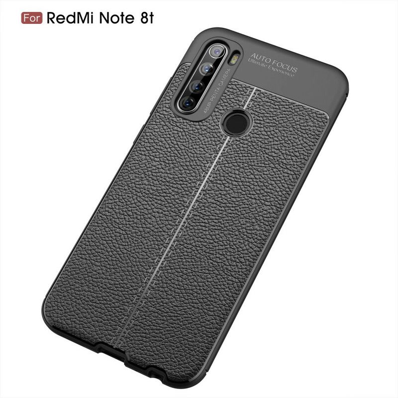 Deksel Til Xiaomi Redmi Note 8T Dobbel Linje Litchi Leather Effect