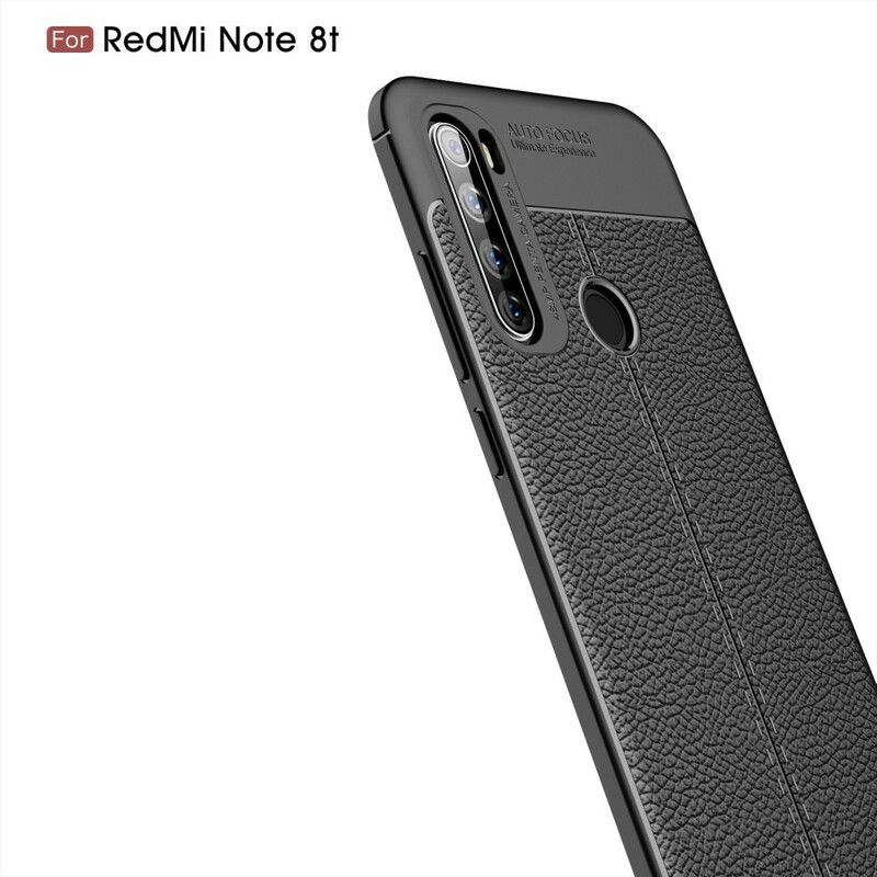 Deksel Til Xiaomi Redmi Note 8T Dobbel Linje Litchi Leather Effect