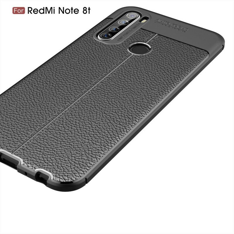 Deksel Til Xiaomi Redmi Note 8T Dobbel Linje Litchi Leather Effect