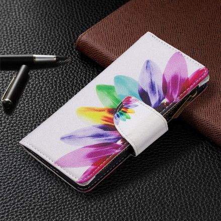 Folio Deksel Til Xiaomi Redmi Note 8T Blomsterlomme Med Glidelås