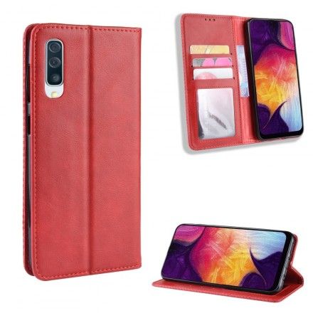 Beskyttelse Deksel Til Samsung Galaxy A50 Folio Deksel Vintage Stilisert Skinneffekt