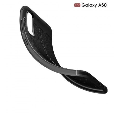 Deksel Til Samsung Galaxy A50 Dobbellinje Litchi-skinneffekt