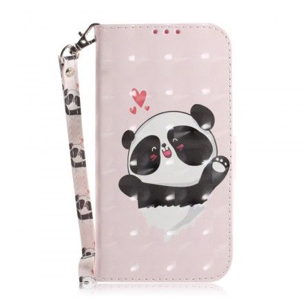 Folio Deksel Til Samsung Galaxy A50 Med Kjede Panda Love Strap