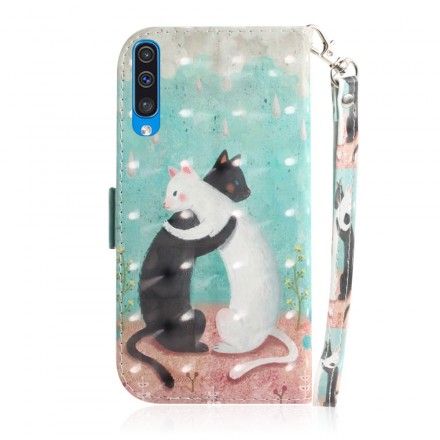 Folio Deksel Til Samsung Galaxy A50 Med Kjede Thong Cat Friends