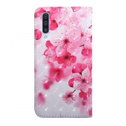 Folio Deksel Til Samsung Galaxy A50 Rosa Blomster