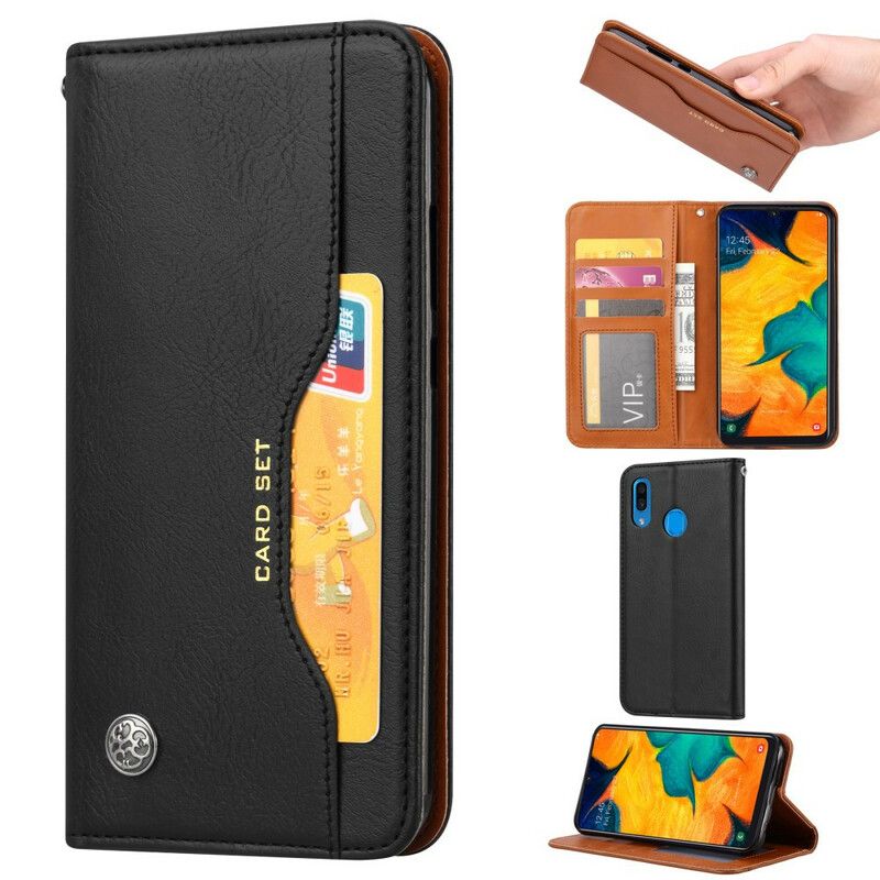 Beskyttelse Deksel Til Samsung Galaxy A20e Folio Deksel Faux Leather Card Holder