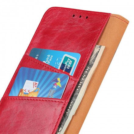Folio Deksel Til Xiaomi Mi Note 10 Lite Vendbar Lås I Delt Skinn