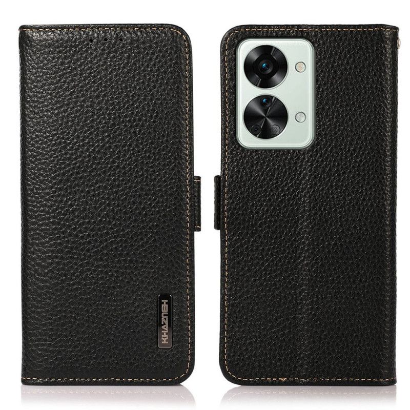 Folio Deksel Til OnePlus Nord 2T 5G Litchi Leather Khazneh Rfid