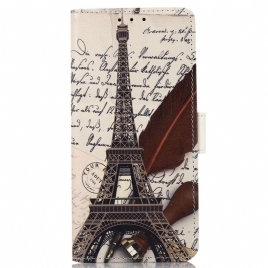 Folio Deksel Til OnePlus Nord CE 2 Lite 5G Poetens Eiffeltårn