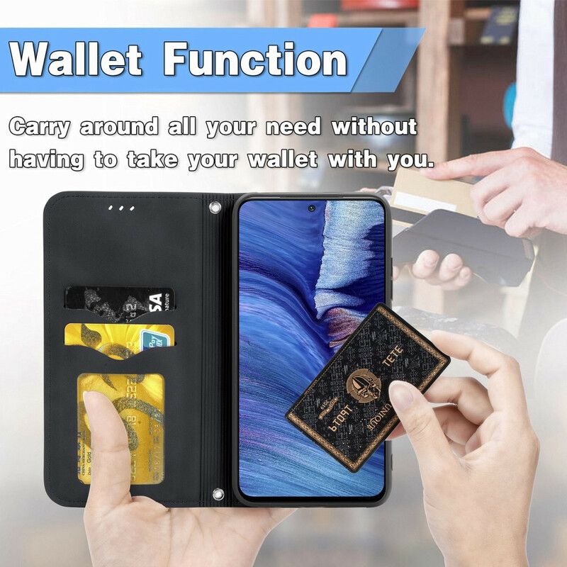 Beskyttelse Deksel Til Xiaomi Redmi Note 10 5G / Poco M3 Pro 5G Folio Deksel Vintage Kunstskinn
