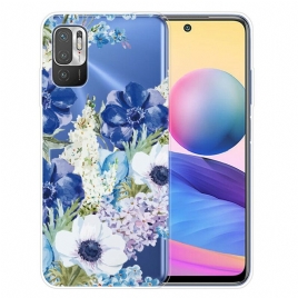 Deksel Til Xiaomi Redmi Note 10 5G / Poco M3 Pro 5G Akvarell Blå Blomster