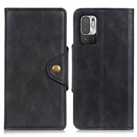 Folio Deksel Til Xiaomi Redmi Note 10 5G / Poco M3 Pro 5G Faux Skinnknapp