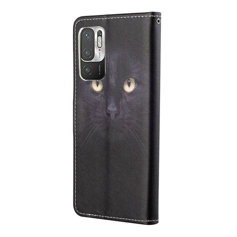 Folio Deksel Til Xiaomi Redmi Note 10 5G / Poco M3 Pro 5G Med Kjede Thong Cat Eyes