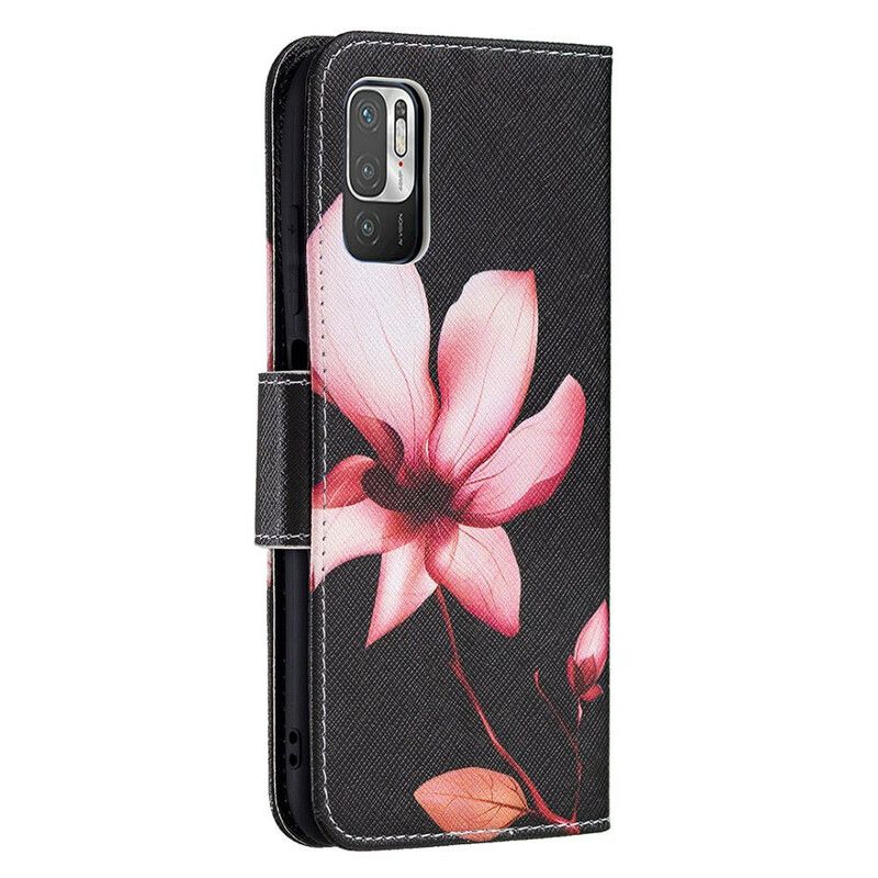 Folio Deksel Til Xiaomi Redmi Note 10 5G / Poco M3 Pro 5G Rosa Blomst