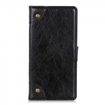 Folio Deksel Til Xiaomi Redmi Note 10 5G / Poco M3 Pro 5G Vintage Nagler Nappa Skinnstil