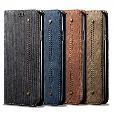 Beskyttelse Deksel Til Samsung Galaxy S21 Ultra 5G Folio Deksel Denimstoff