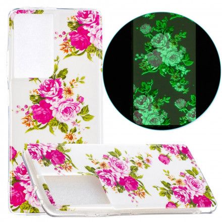 Deksel Til Samsung Galaxy S21 Ultra 5G Fluorescerende Liberty-blomster