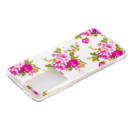 Deksel Til Samsung Galaxy S21 Ultra 5G Fluorescerende Liberty-blomster