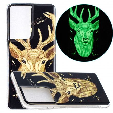 Deksel Til Samsung Galaxy S21 Ultra 5G Fluorescerende Majestic Stag