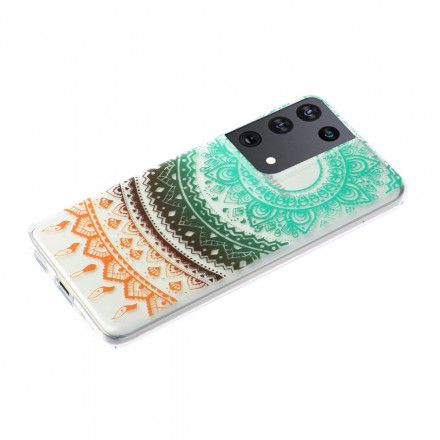 Deksel Til Samsung Galaxy S21 Ultra 5G Transparent Blomstermandala