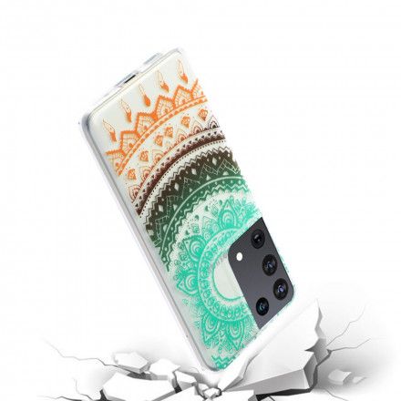 Deksel Til Samsung Galaxy S21 Ultra 5G Transparent Blomstermandala