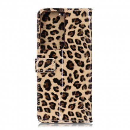 Folio Deksel Til Samsung Galaxy S21 Ultra 5G Enkelt Leopard